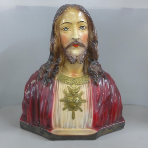 781 - A large plaster bust of Jesus Christ, 44.5cm **PLEASE NOTE THIS LOT IS NOT ELIGIBLE FOR IN-HOUSE POS... 