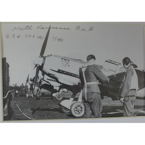 783 - A photograph montage of Battle of Britain aircrew, with original signatures of: Bill Green, Flt. Lt.... 