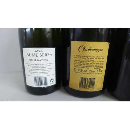 787 - Two bottles of champagne, Serge Demiere and Veuve Clicquot and two bottles of sparkling wine **PLEAS... 