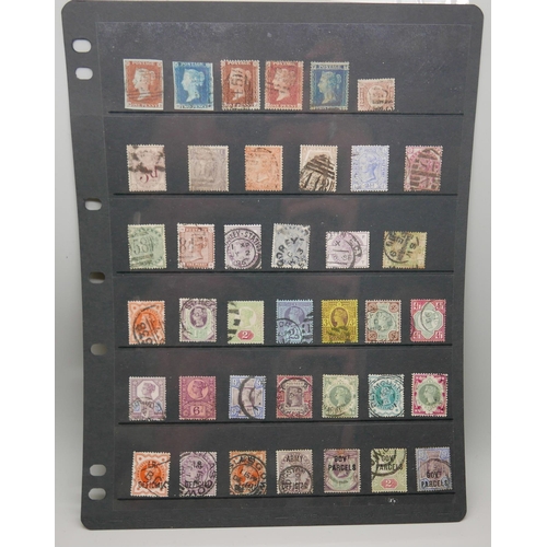 796 - A stocksheet of GB Queen Victoria stamps