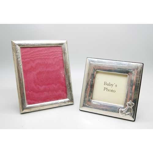 823 - Two silver photograph frames, largest 11.8cm x 9.3cm