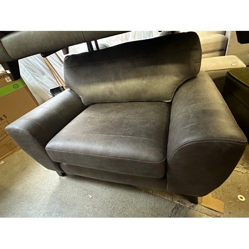 1487 - Black PU leather two seater sofa and loveseat