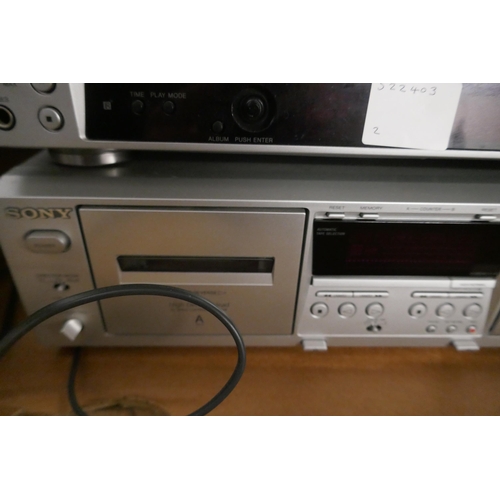 2117 - A Sony RCD-W100 compact disc recorder and A Sony TC-WE475 stereo cassette deck