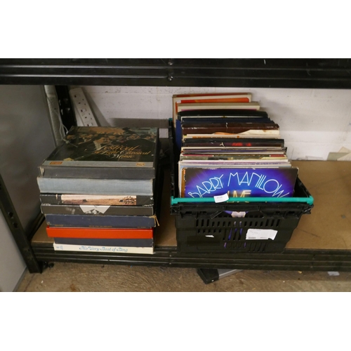 2134 - A box of box-set LP records including jazz, Bing Crosby, British bands, etc.