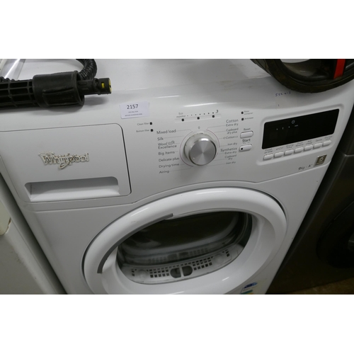 2157 - A whirlpool 6th Sense Infinite Care 9KG washer dryer