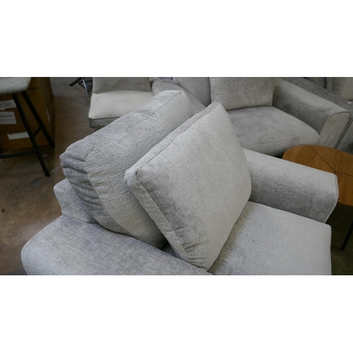 1382 - A pewter velvet two seater sofa and two armchairs