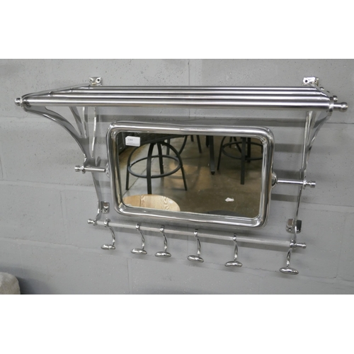 1383 - A polished chrome luggage rack