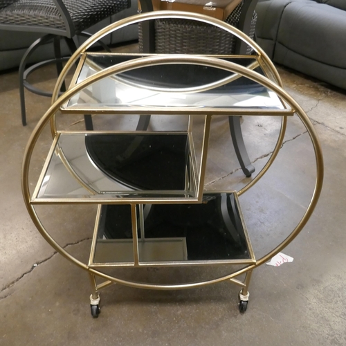 1441 - Champagne silver Art Deco style drinks trolley