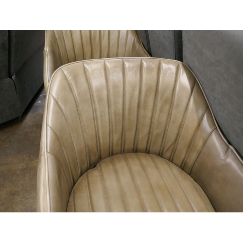 1445 - A pair of leather metallic effect small armchairs *This lot is subject to VAT