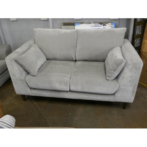 1461 - Grey velvet large two seater sofa