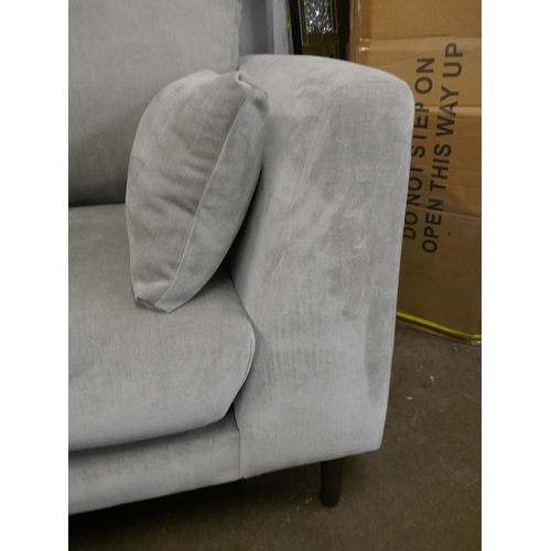 1461 - Grey velvet large two seater sofa