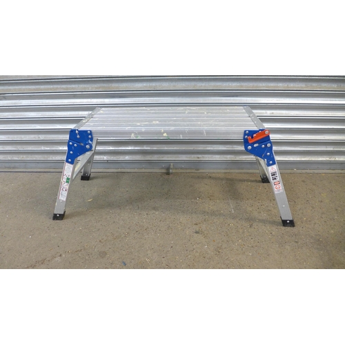 2200 - An aluminium 480mm height folding hop up work platform and an aluminium 600mm height folding 3 rung ... 