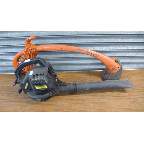 2224 - A McCulloch BVM240 petrol driven blower vac and a Flymo Multi Trim Revolution 2500 electric grass st... 