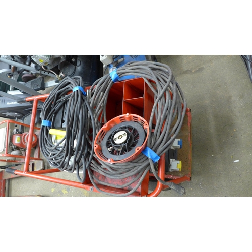 2270 - A petrol welder with 60ft earth cable, 64ft work cable, 16 amp, 110v outlet