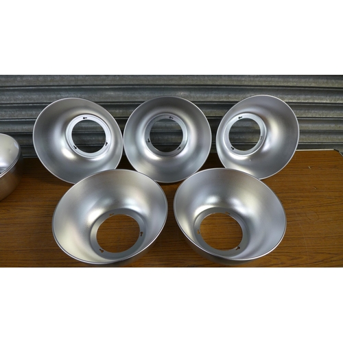 2319 - 25 brushed aluminium light shade fittings