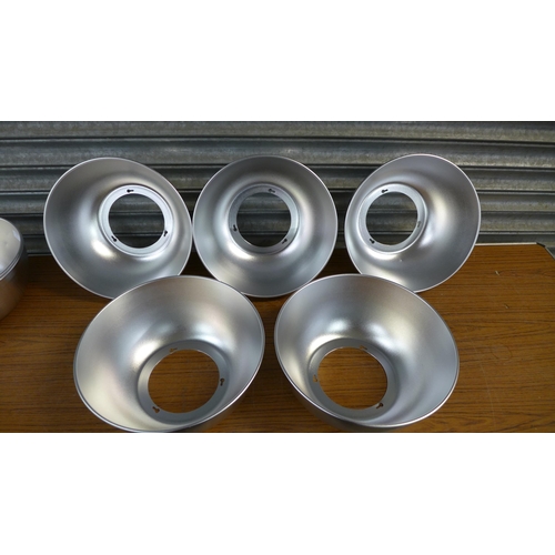 2321 - 25 brushed aluminium light shade fittings