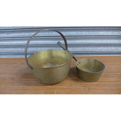 2330 - Two brass pans