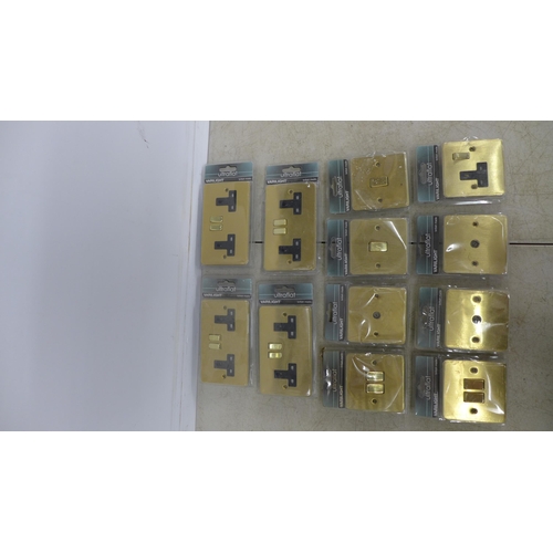 2360 - A box of brass effect ultra flat socket fronts - 25 in total