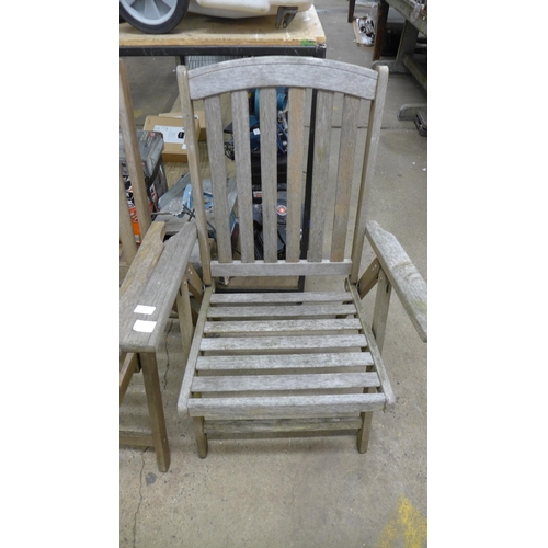 2374 - Two wooden folding garden chairs