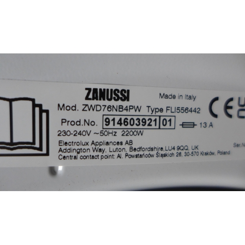 3050 - Zanussi Freestanding Washer Dryer (7 + 4kg) Model: ZWD76NB4PW Original RRP £540.83 inc. vat (446-127... 