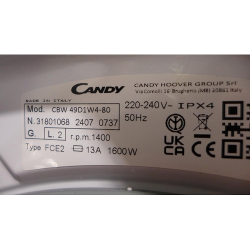 3055 - Candy Integrated 9kg Washing Machine, Damaged Drawer, Model: CBW49DIW4-80 Original RRP £390.84 inc. ... 