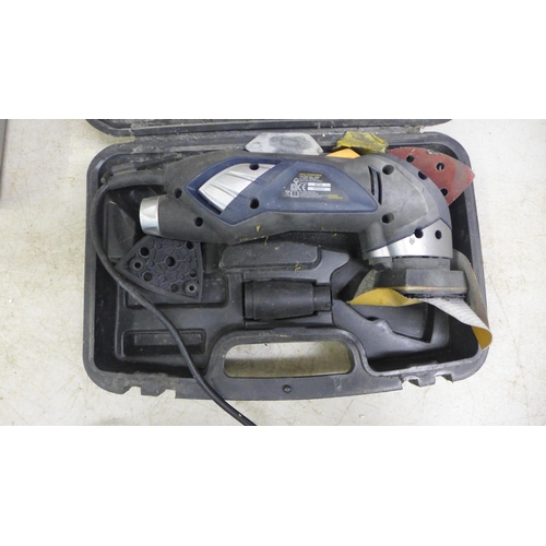 2013 - 5 cased power tools - Bosch IXO electric screwdriver, a Powerfix PLW670 laser level kit, Wickes 500 ... 