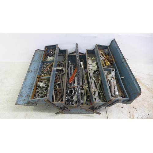 2022 - 2 metal tool boxes of hand tools including mostly sockets and spanners