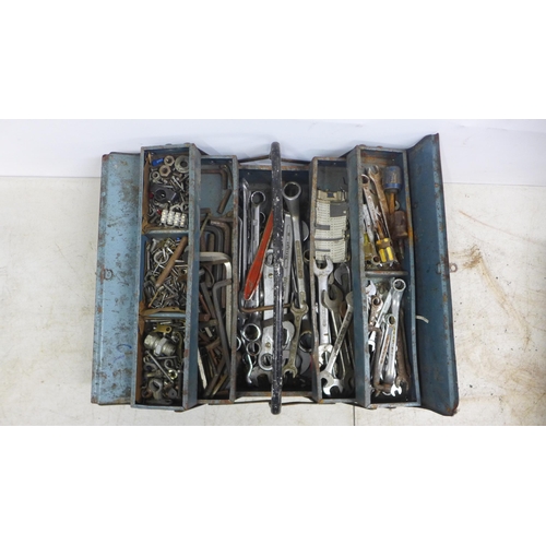 2022 - 2 metal tool boxes of hand tools including mostly sockets and spanners