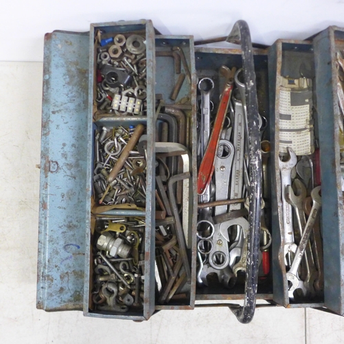 2022 - 2 metal tool boxes of hand tools including mostly sockets and spanners