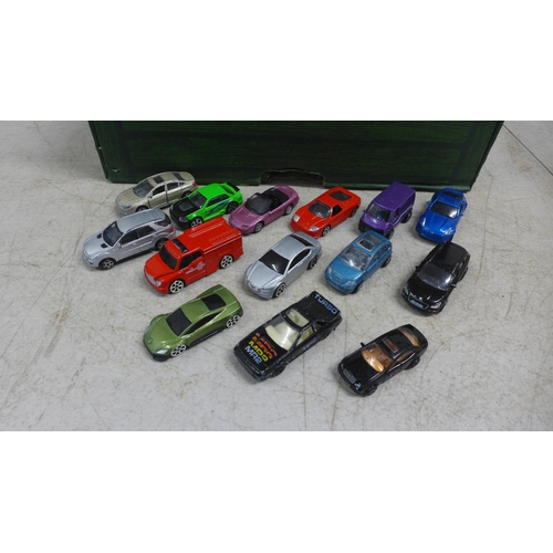 2059 - A box of approximately 100 Die cast toy cars