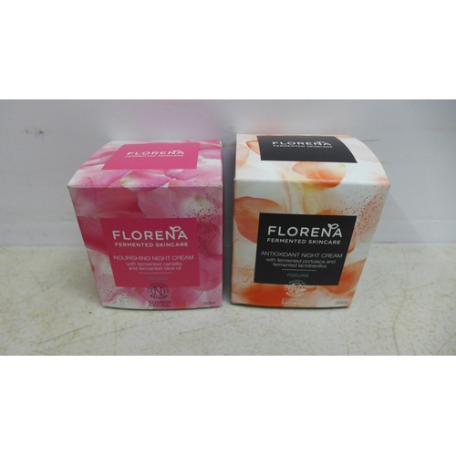 2078 - A box of 69 50ml tubs of Florena fermented skincare antioxidant night cream and nourishing night cre... 