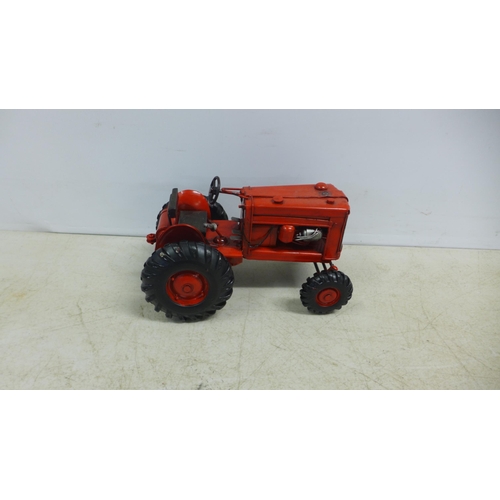 2108 - A tin plate model of a tractor