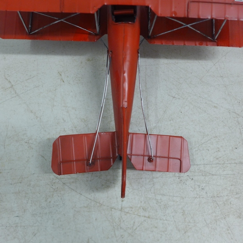 2109 - A tin plate model of a bi-plane