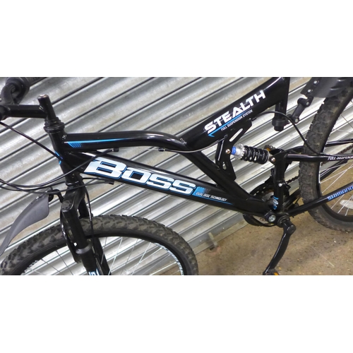 2178 - A Boss Stealth full suspension mountain bike with disc brakes and mud guards