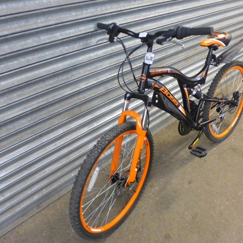 2183 - A Boss Black Ice full suspension mountain bike with disc brakes and mud guards