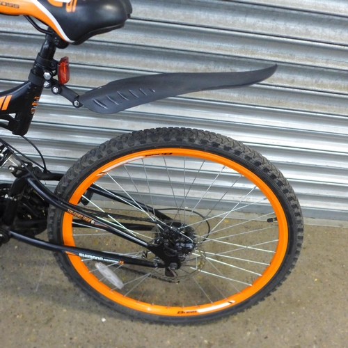 2183 - A Boss Black Ice full suspension mountain bike with disc brakes and mud guards