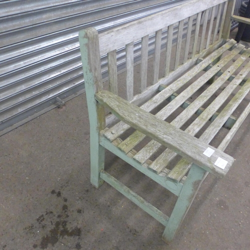 2193 - A 158cm wooden garden bench