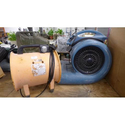 2382 - A three speed Snail-Eze R40v industrial blower and an airflow adventure 2403 230v industrial fan