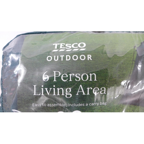 2386 - 2 Tesco 6 person living area tents  *This lot is subject to VAT