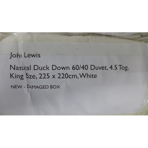 2387 - A John Lewis 4.5 tog duck down duvet - Kingsize