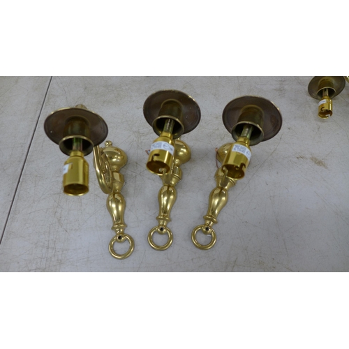 2389 - A box of brass chandelier fittings