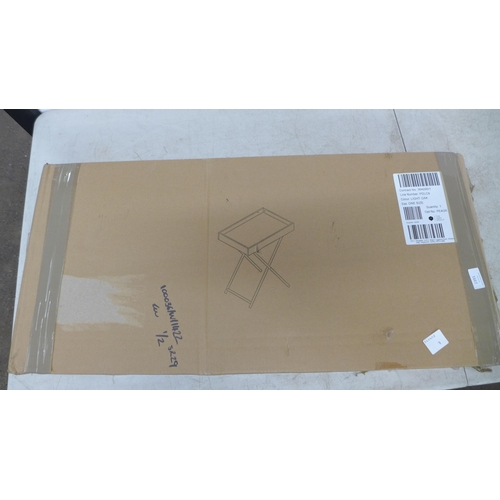 2391 - A metal framed light oak tray table (80 x 40cm approx) (Unused boxed)