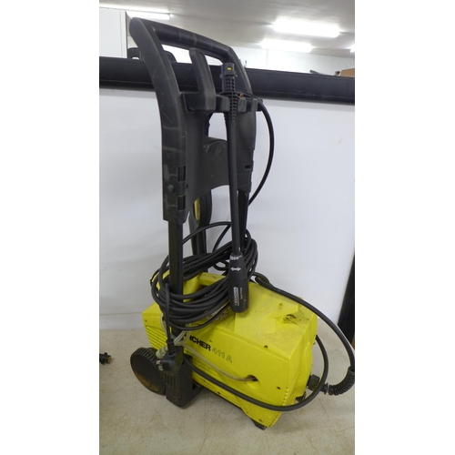 2395 - Four assorted Karcher pressure washers including K2.36, 411A, K2 etc.