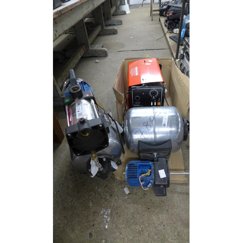 2398 - A Clarke CBM250SS 230 electric rotor pump (7791), a Clarke Weld (MIG135TE230) mig welder (7795) and ... 