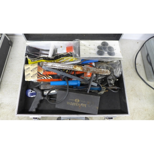 2400 - A Clarke CRT40 rotary tool with Blue Spot tool set and 2 cases of assorted tools and consumables