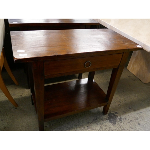 1561 - Hardwood single drawer console table