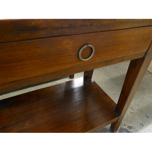 1561 - Hardwood single drawer console table