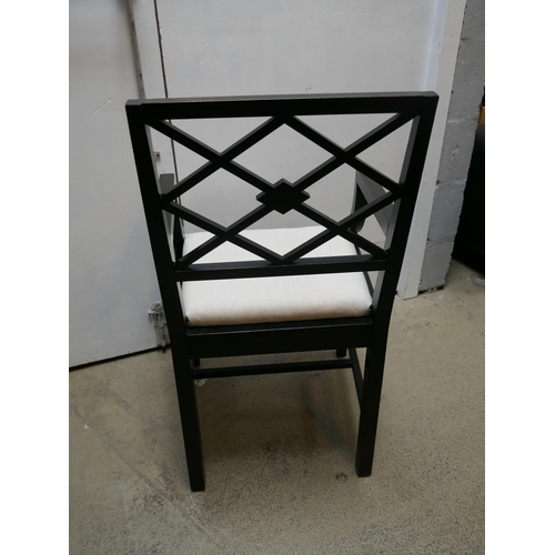 1563 - A set of Eight oriental style ebonised hardwood dining chairs