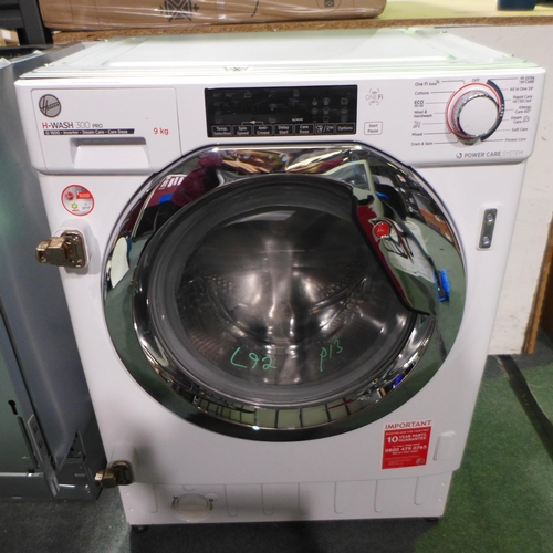 3072 - Hoover H-Wash 300 Pro Integrated 9kg Washing Machine - model: HBWODS 69TAMCE (446-92) * This lot is ... 