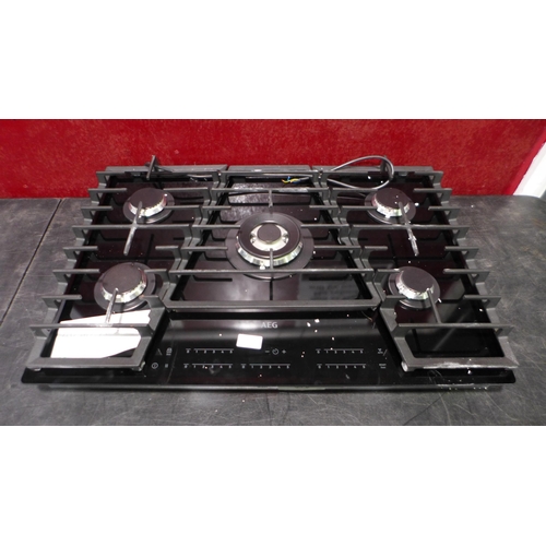 3080 - AEG 5-Burner Gas Hob - model: HVB75450IB, H52xW750xD510 Original RRP £740.83 inc. vat (446-132) * Th... 